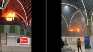 Στις φλόγες το αεροδρόμιο της Βαγδάτης από άγνωστη αιτία, vid