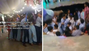 Η στιγμή που τεράστια τρύπα ανοίγει και “καταπίνει” 25 άτομα που χορεύουν, vid