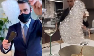 Το γλυκό με το σύννεφο και τη βροχή από εστιατόριο με 3 αστέρια Μισελέν που έχει γίνει viral, vid