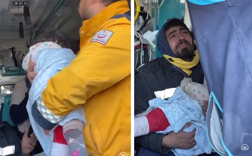 Σεισμός στην Τουρκία: Διασώθηκε βρέφος μετά από 55 ώρες στα χαλάσματα – Το θήλαζε η μητέρα του για να το κρατήσει ζωντανό, vid