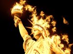 statue-liberty-with-burning-fire-isolated-black-background