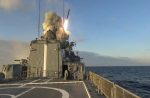 Russian Navy vessel launching missiles from the Black Sea