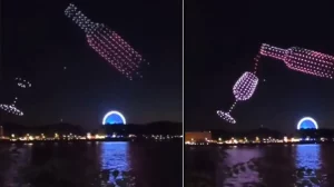 Εντυπωσιακό ή τρομακτικό;;; «Χορός» από 400 drone σε φεστιβάλ κρασιού στο Μπορντό