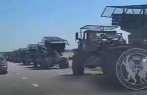 Ουρές από ρωσικά MLRS “Grad” κατευθύνονται στο μέτωπο, vid