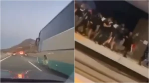 Ανενόχλητοι: Η φάλαγγα των χούλιγκανς της Ντιναμό στην Εθνική οδό και στο τρένο για την Νέα Φιλαδέλφεια 