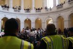 Jewish group protests Israel's expected ground assault on Gaza in the Cannon House Office Building