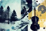 Winter Music Collage Surreal Contemporary Poster Drawing Imitation Abstract Generative AI Illustration