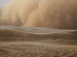 Εντυπωσιακό φαινόμενο: Τεράστια αμμοθύελλα στην Αίγυπτο σχεδόν “καταπίνει” πλοίο(vid)