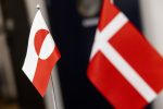 The flags of Denmark and Greenland