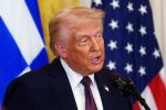 US President Donald Trump speaks