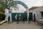 Pakistani Rangers stand guard