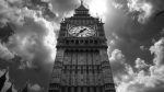 Monochrome view of big ben clock for world heritage day