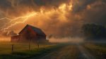Thunderstorm over the village