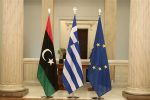 Σημαία της Ελλάδας της Λιβύης και της Ευρωπαϊκής Ένωσης