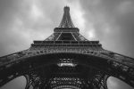 Monochrome view of eiffel tower for world heritage day