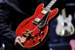 English singer and songwriter Noel Gallagher's 1960 Cherry Red Gibson ES-355 guitar,