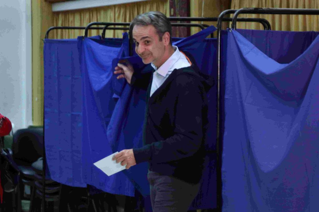 Στις εσωκομματικές εκλογές της ΝΔ ψήφισε ο Κυριάκος Μητσοτάκης