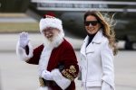 US First Lady Melania Trump and Santa Claus