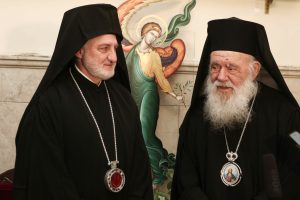 Συνάντηση του αρχιεπισκόπου Αθηνών και πάσης Ελλάδος Ιερωνύμου με τον αρχιεπίσκοπο Αμερικής Ελπιδοφόρο