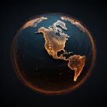 3d rendering of dark earth in space