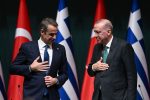 Turkish President Recep Tayyip Erdogan and Greek Prime Minister Kyriakos Mitsotakis