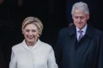 Former US President Bill Clinton arrives with his wife Democratic Presidential nominee Hillary Rodham Clinton
