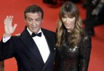 S actor Sylvester Stallone (C) with his wife US model Jennifer Flavin