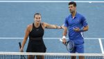 Aryna Sabalenka of Belarus and Novak Djokovic