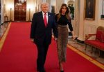 President Donald Trump (L) and First Lady Melania Trump