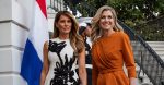 First Lady Melania Trump (L) and Queen Maxima of the Netherlands