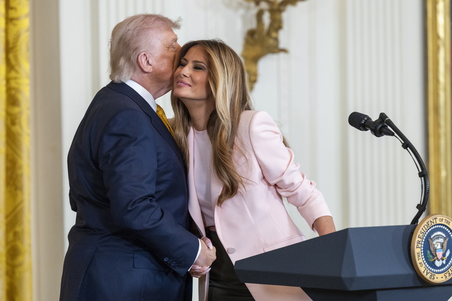 US President Donald Trump and First Lady Melania Trump