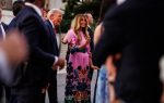US President Donald Trump (C-L) and First Lady Melania Trump