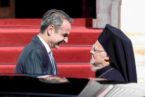 Συνάντηση του πρωθυπουργού Κυρ. Μητσοτάκη με τον Οικουμενικό Πατριάρχη κ. Βαρθολομαίο