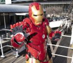 A Cosplayer dressed as pop culture character Iron Man