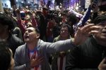 Fans celebrate Paraguay's victory over Germany