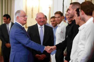 Στο Προεδρικό Μέγαρο η παγκόσμια πρωταθλήτρια Εθνική υδατοσφαίρισης ανδρών