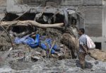 Aftermath of massive flash flood on the Nepal-Tibet border