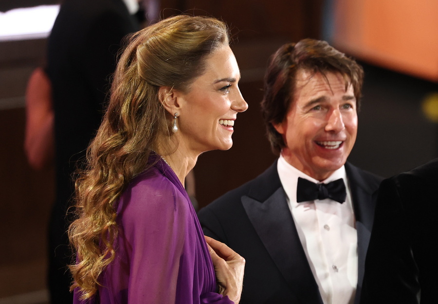 Britain’s Princess Catherine (L) and US actor Tom Cruise