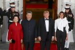 First Lady of China Peng Liyuan, Chinese President Xi Jinping, US President Donald Trump and First Lady Melania Trump