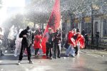 Albanian students protest against the government