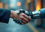 robot handshake skin soft pixabay AI